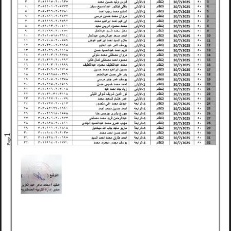 اعلان التربية العسكرية 